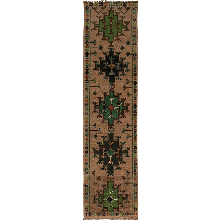 Afghan Baluchi Rug 2' 5" x 9' 3" Hand-Knotted | No. AL76079