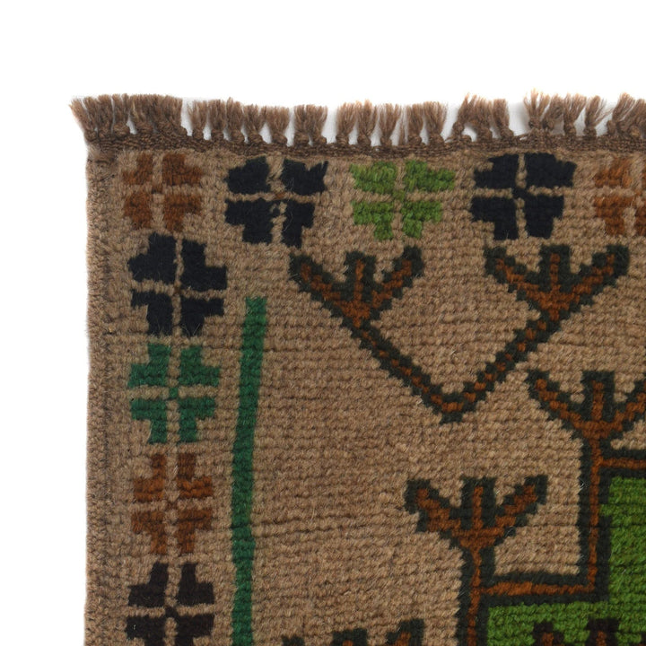Afghan Baluchi Rug 2' 5" x 9' 3" Hand-Knotted | No. AL76079