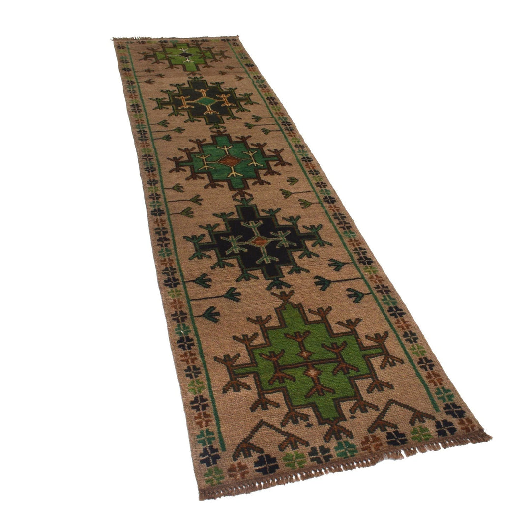 Afghan Baluchi Rug 2' 5" x 9' 3" Hand-Knotted | No. AL76079