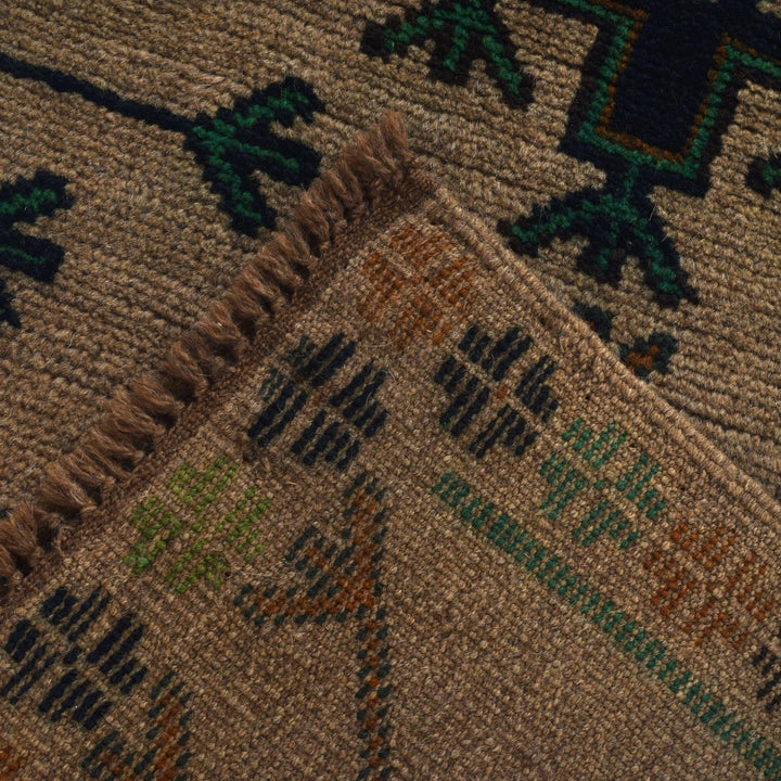 Afghan Baluchi Rug 2' 5" x 9' 3" Hand-Knotted | No. AL76079