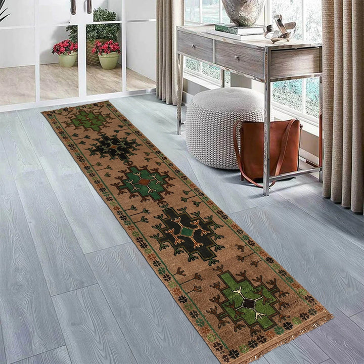 Afghan Baluchi Rug 2' 5" x 9' 3" Hand-Knotted | No. AL76079
