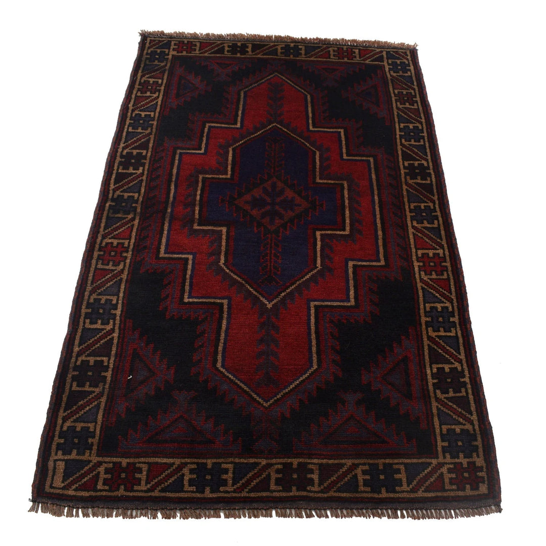Afghan Baluchi Rug 2' 10" x 4' 9" Hand-Knotted | No. AL76108