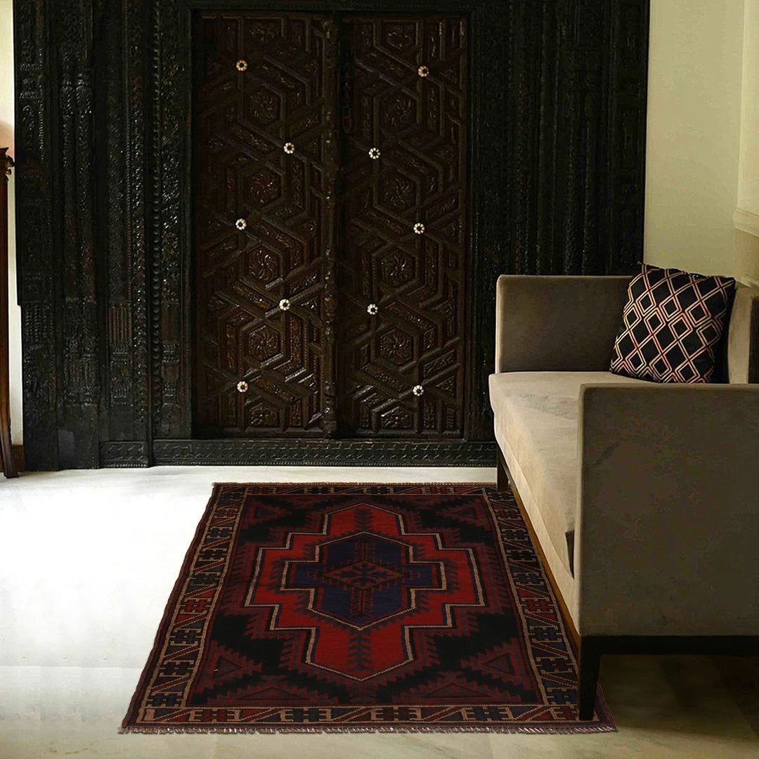 Afghan Baluchi Rug 2' 10" x 4' 9" Hand-Knotted | No. AL76108