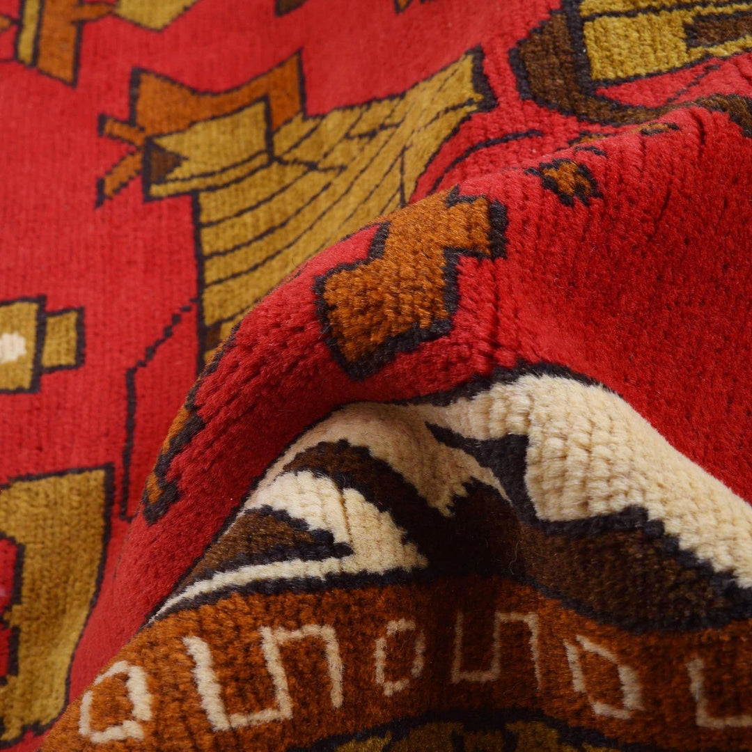 Afghan War Rug 4' 0" x 5' 9" Hand-Knotted | No. AL76110