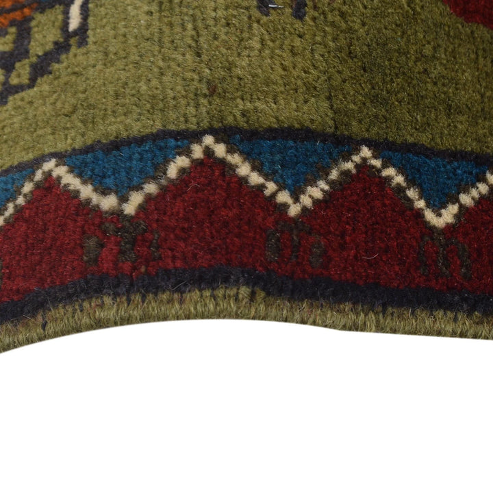 Green Afghan War Rug 2' 8" x 4' 1" Hand-Knotted | No. AL76119