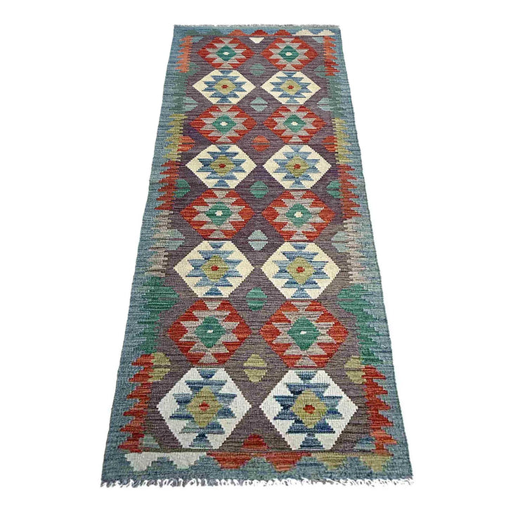 Afghan Vegetable Kilim Rug 2' 7" x 9' 4" Flat-Weave | No. AL76129