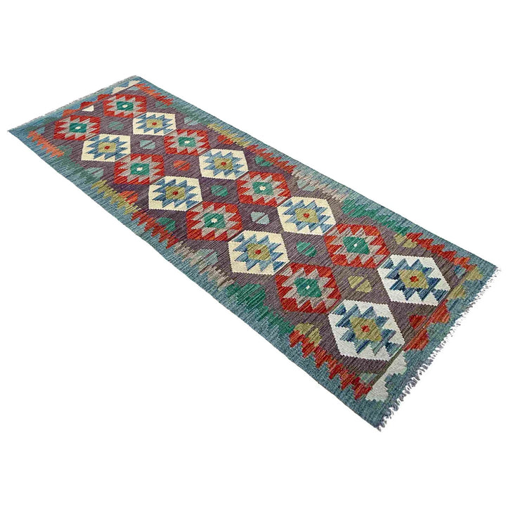 Afghan Vegetable Kilim Rug 2' 7" x 9' 4" Flat-Weave | No. AL76129