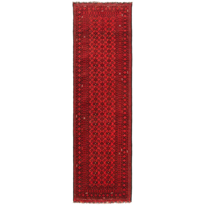 Red Afghan Khoja Roshnai Rug 2' 8" x 9' 5" Hand-Knotted | No. AL76171
