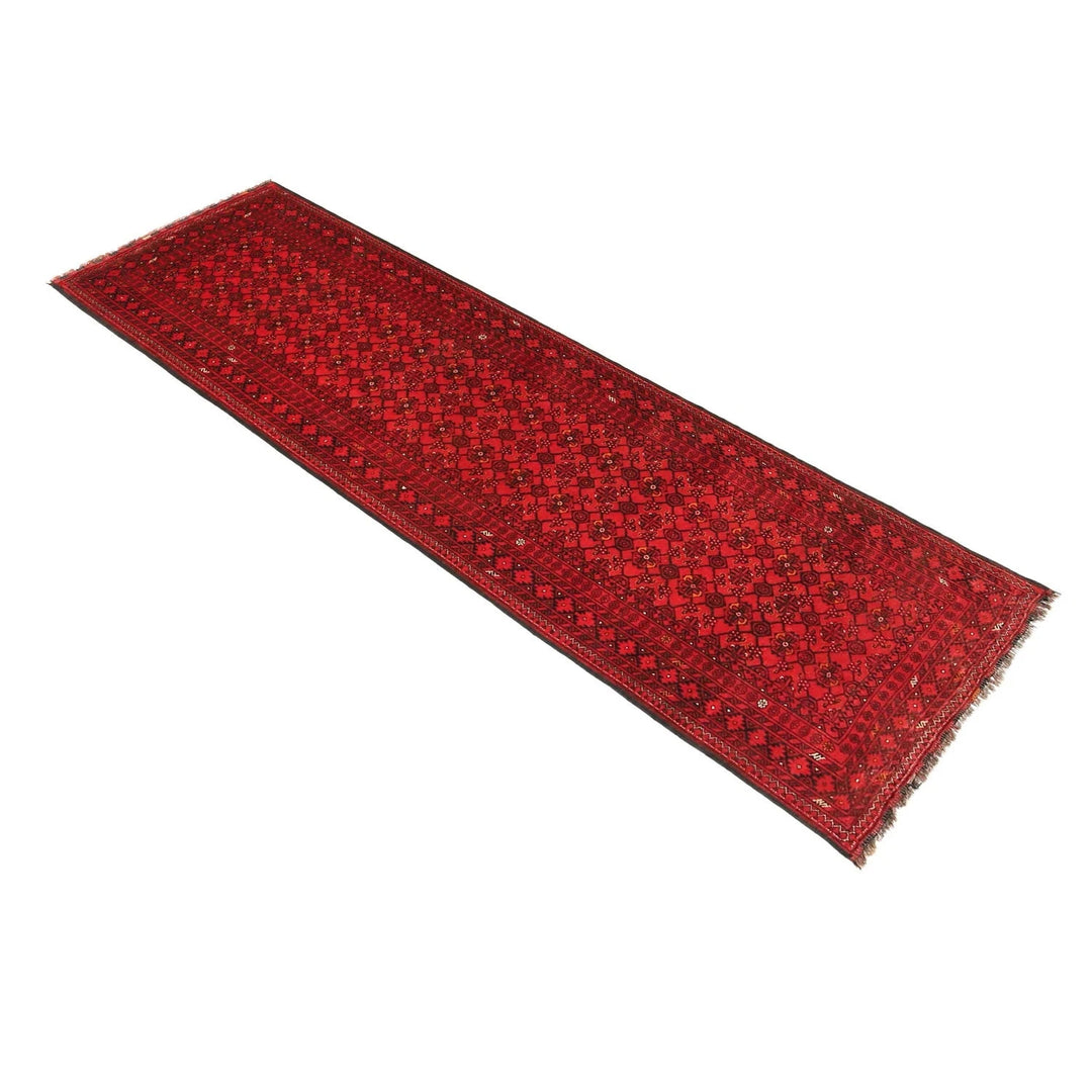 Red Afghan Khoja Roshnai Rug 2' 8" x 9' 5" Hand-Knotted | No. AL76171