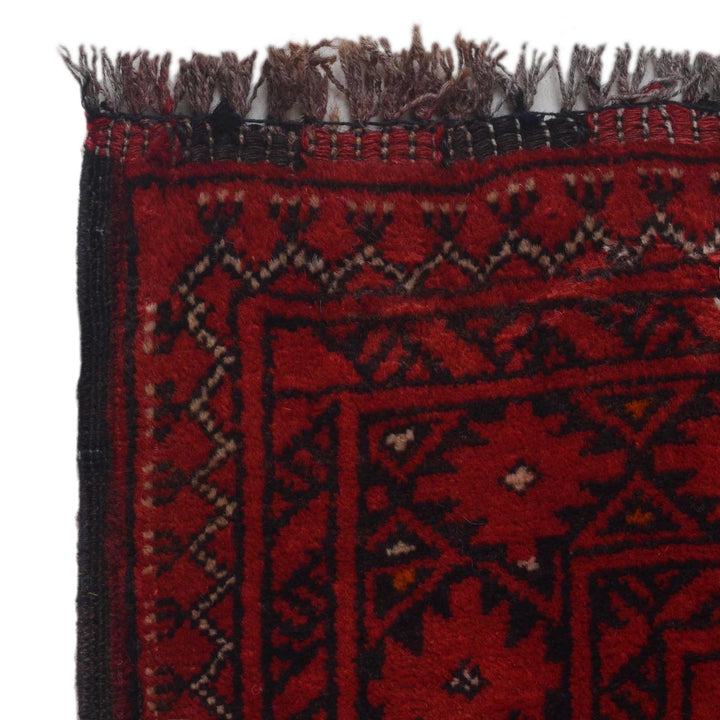 Red Afghan Khoja Roshnai Rug 2' 8" x 9' 5" Hand-Knotted | No. AL76171