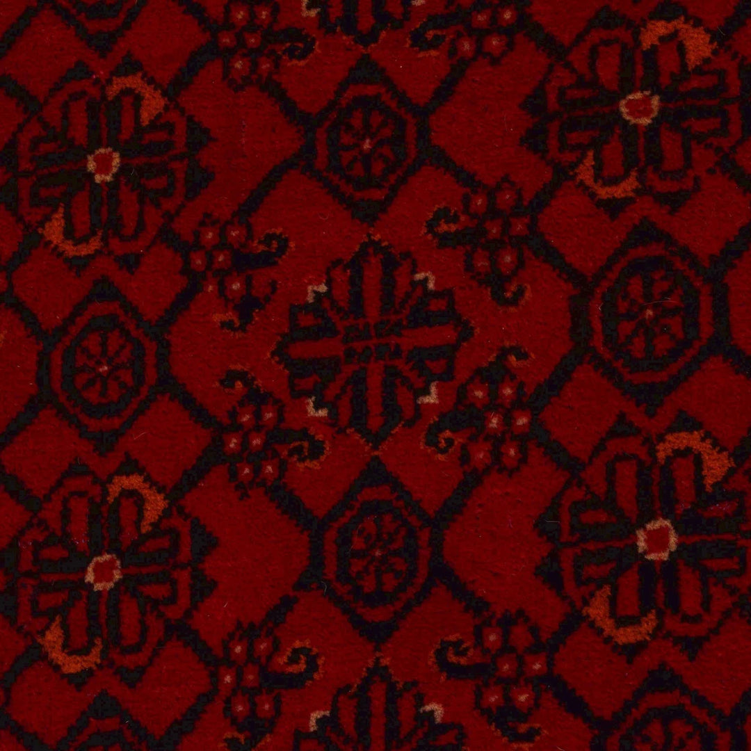 Red Afghan Khoja Roshnai Rug 2' 8" x 9' 5" Hand-Knotted | No. AL76171
