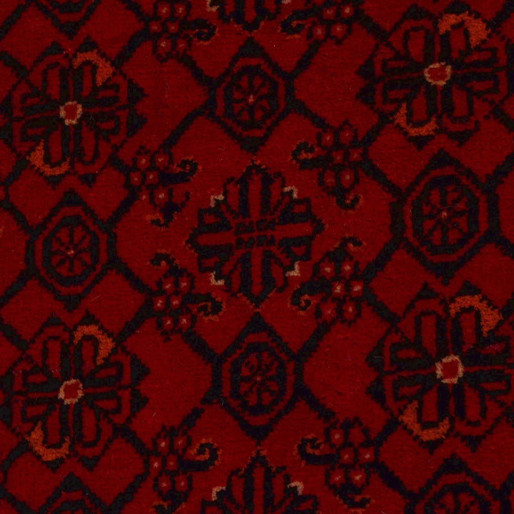 Red Afghan Khoja Roshnai Rug 2' 8" x 9' 5" Hand-Knotted | No. AL76171