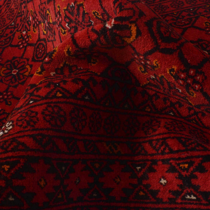 Red Afghan Khoja Roshnai Rug 2' 8" x 9' 5" Hand-Knotted | No. AL76171