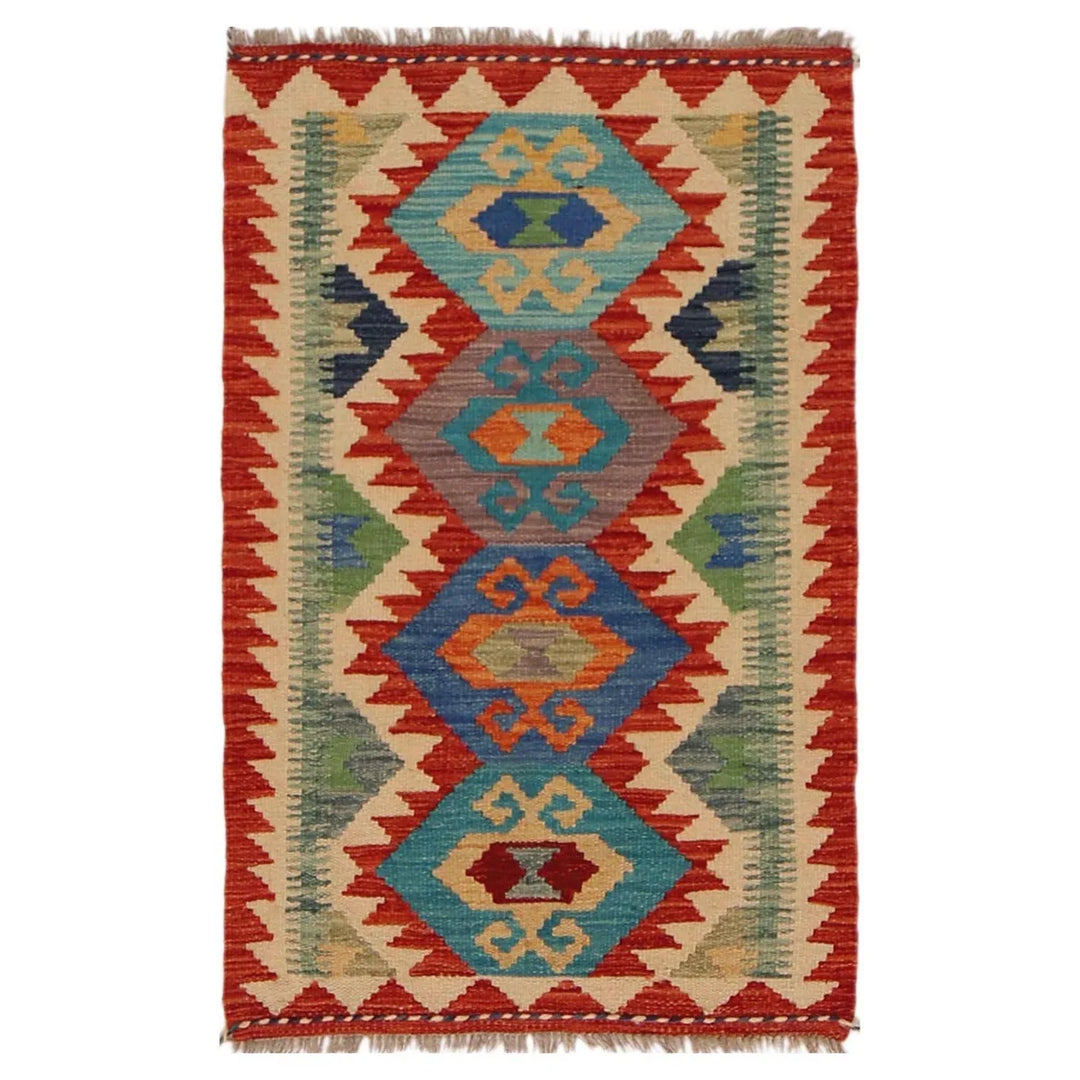 Afghan Kilim Rug 2' 0" x 3' 3" Flat-Weave | No. AL76315