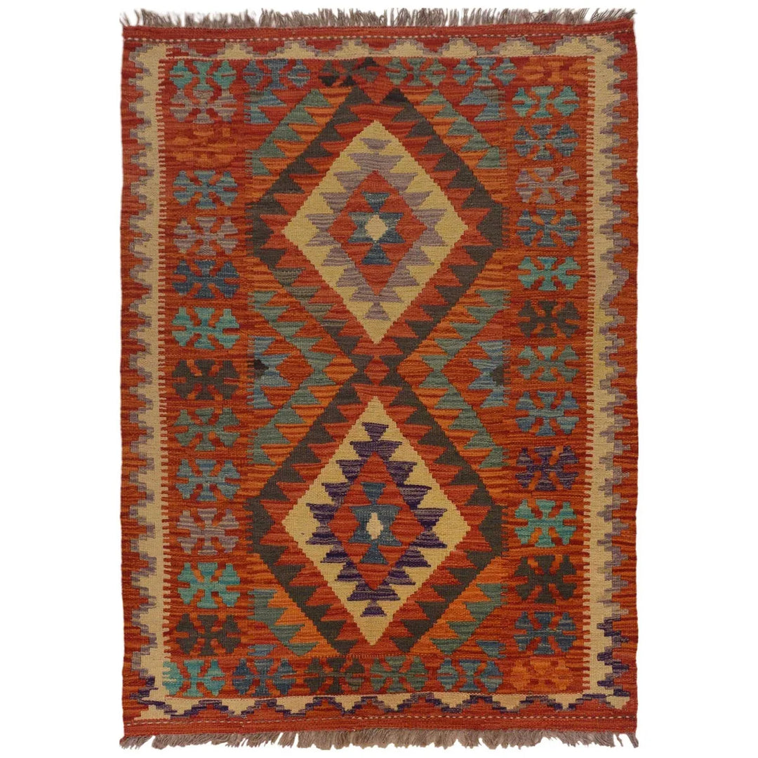 Afghan Kelim Rug 2' 10" x 4' 4" Flat-Weave | No. AL76330