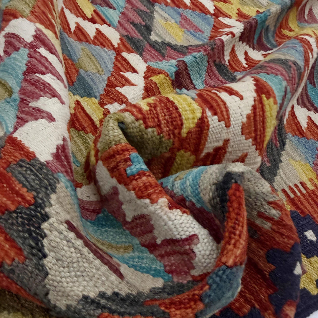 Afghan Vegetable Kilim Rug 6' 0" x 8' 2" Flat-Weave | No. AL765072