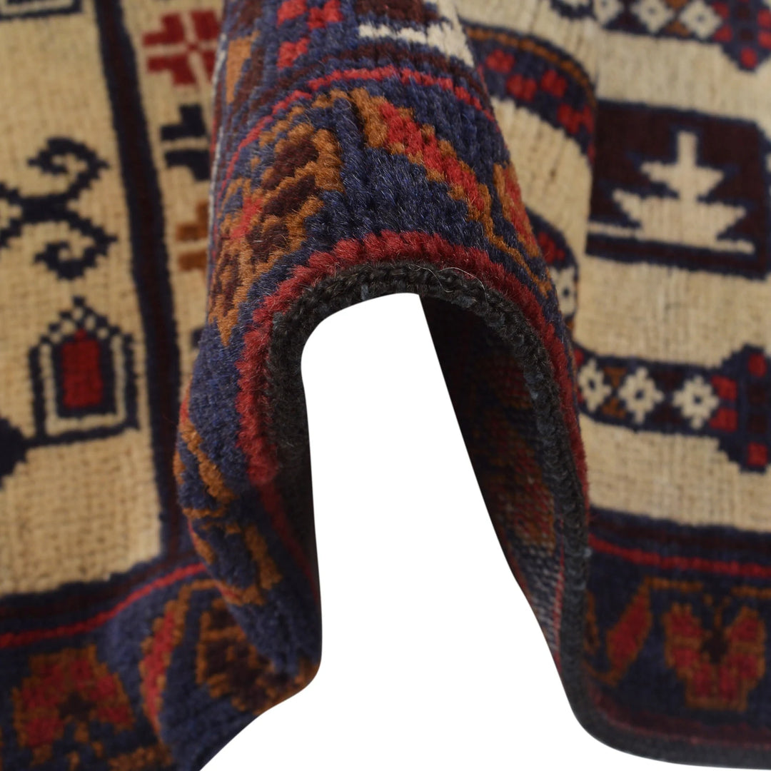 Beige Afghan Prayer Rug 2' 9" x 4' 7" Hand-Knotted | No. AL76521