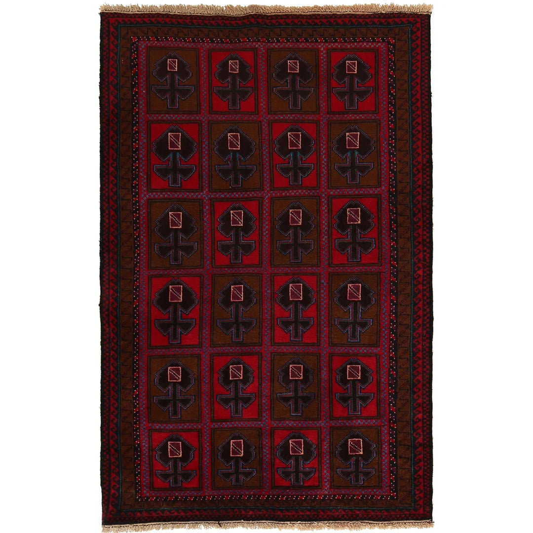 Afghan Baluchi Rug 2'11" x 4'9" Hand-Knotted | No. AL76522