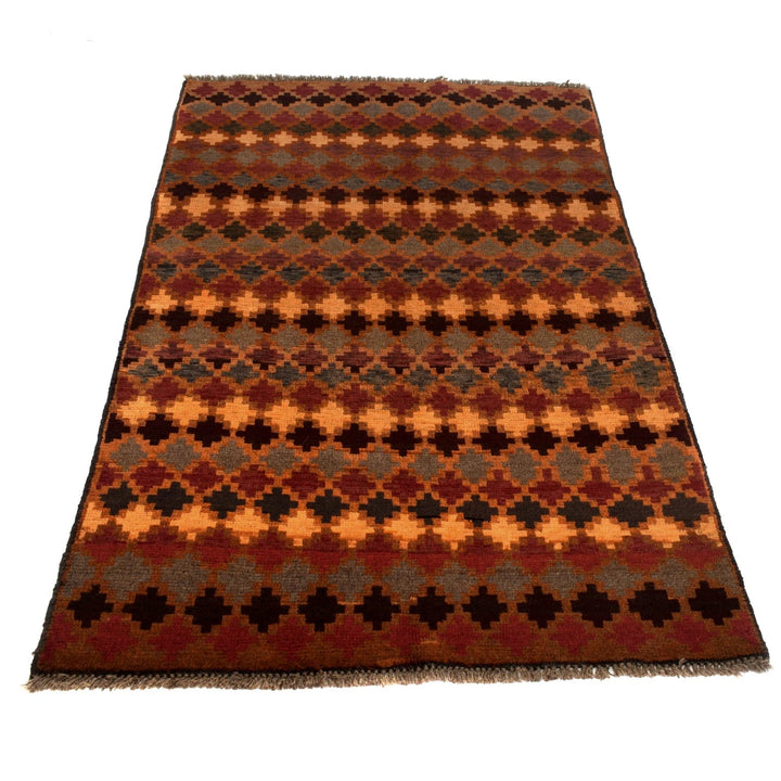Afghan Baluchi Rug 3' 8" x 6' 2" Hand-Knotted | No. AL76547