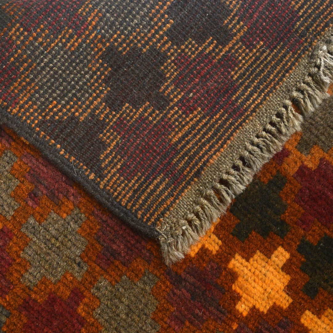 Afghan Baluchi Rug 3' 8" x 6' 2" Hand-Knotted | No. AL76547