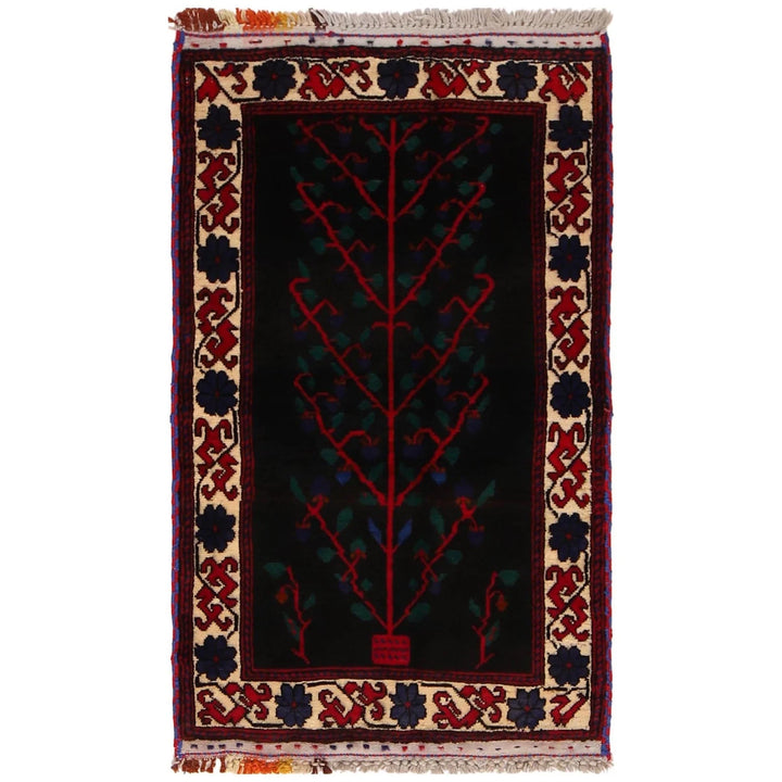 Afghan Baluchi Rug 2' 4" x 3' 9" Hand-Knotted | No. AL76565