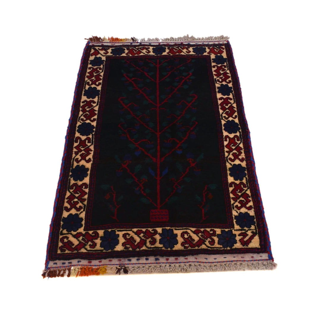 Afghan Baluchi Rug 2' 4" x 3' 9" Hand-Knotted | No. AL76565
