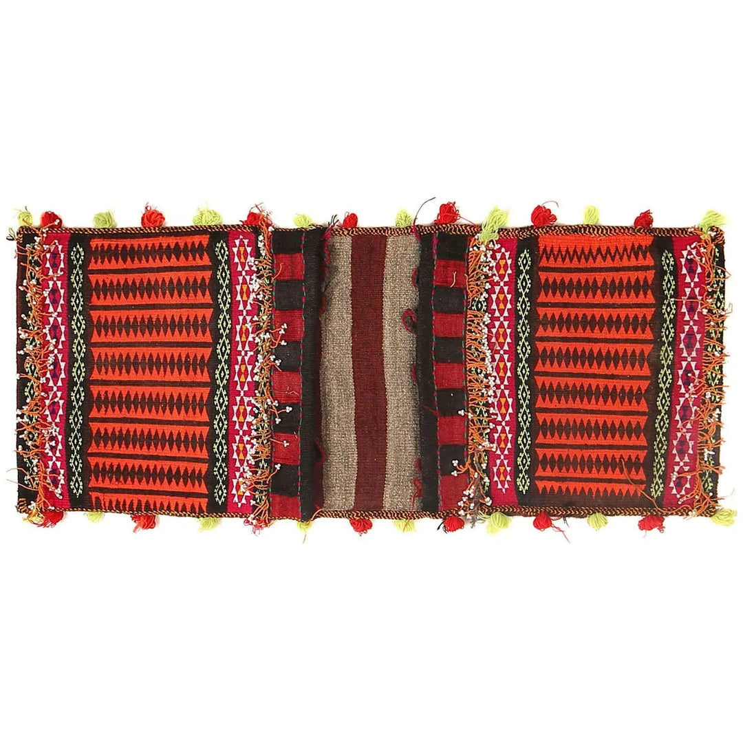 Afghan Tribal Baluch Saddle Bag Rug 1' 5" x 3' 3" Flat-Weave | No. AL76632