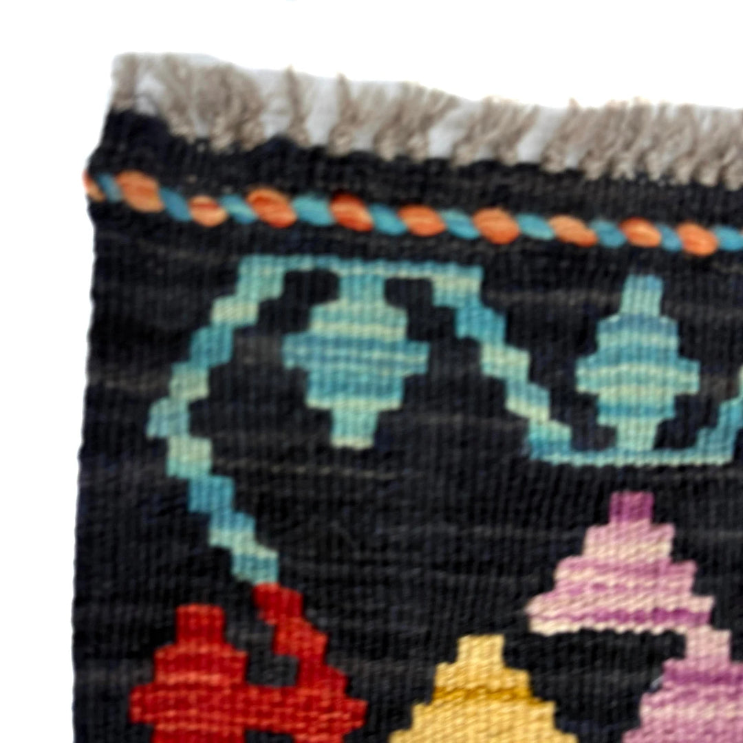 Multicolor Afghan Vegetable Kilim Rug 2'8" x 9'9" Flat-Weave | No. AL766548