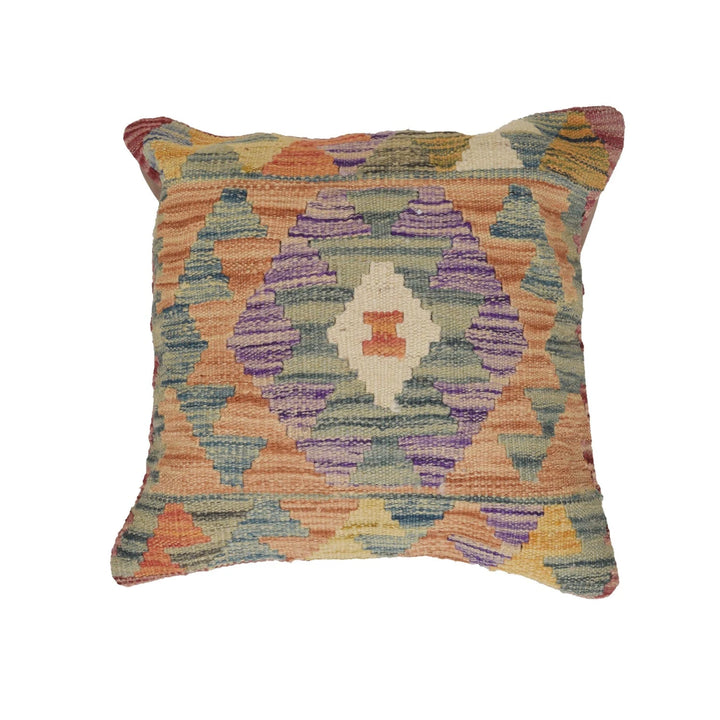 Afghan Kilim Cushion Cover 1' 5" x 1' 5" Flat-Weave | No. AL76701