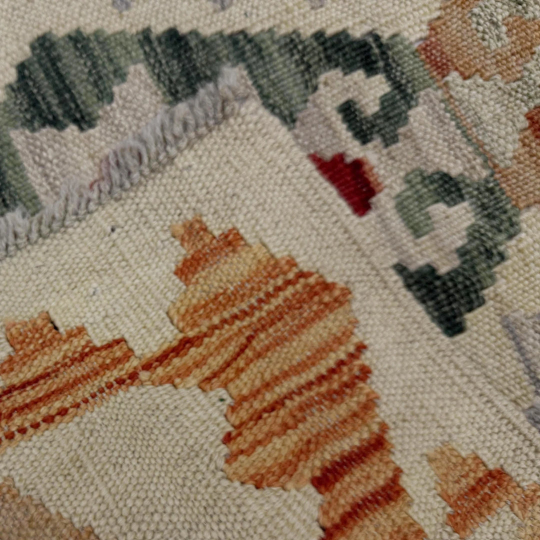 Afghan Vegetable Kilim Rug 1' 11" x 5' 7" Flat-Weave | No. AL767125