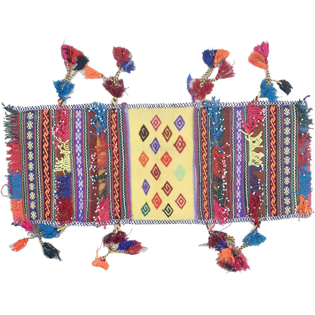 Afghan Tribal Baluch Saddle Bag Rug 1' 0" x 2' 6" Flat-Weave | No. AL76735