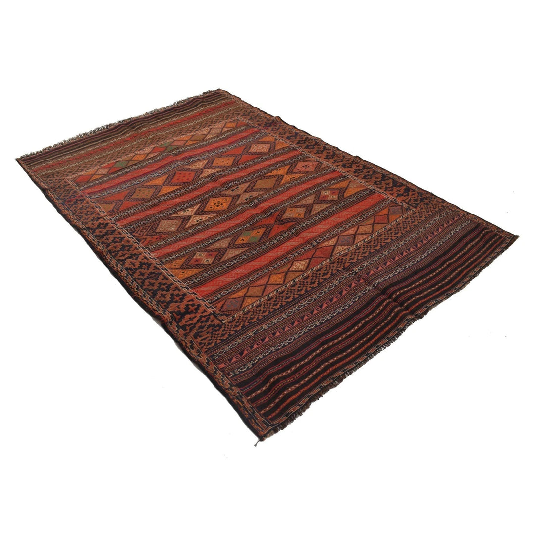Afghan Kilim Rug 4' 6" x 6' 9" Flat-Weave | No. AL76743