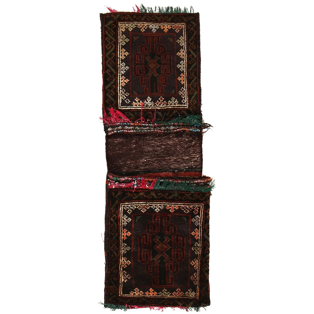 Afghan Saddle Bag Rug 1' 3" x 4' 0" Hand-Knotted | No. AL76849