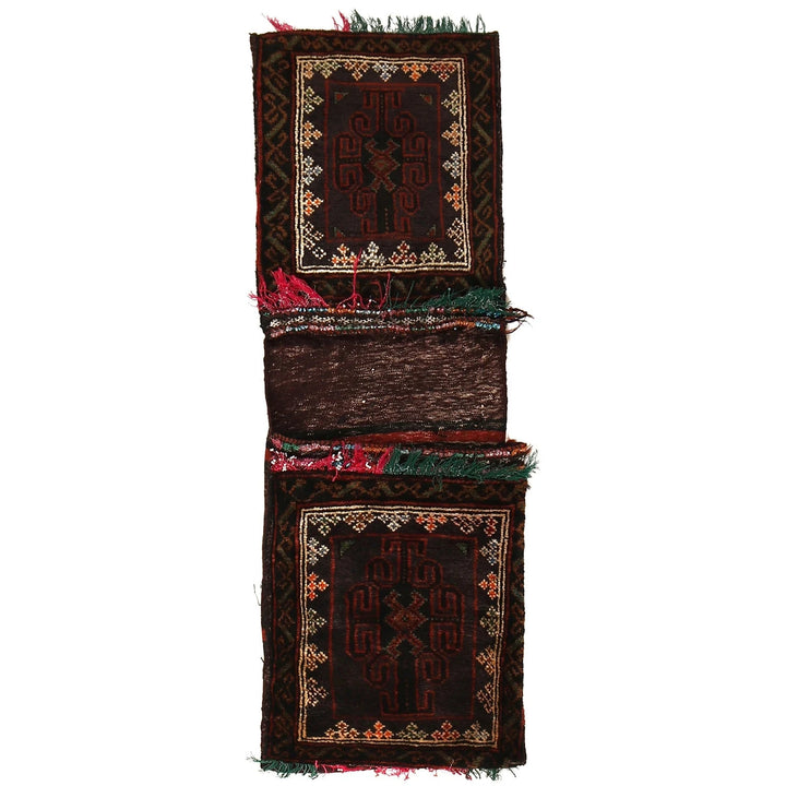 Afghan Saddle Bag Rug 1' 3" x 4' 0" Hand-Knotted | No. AL76849