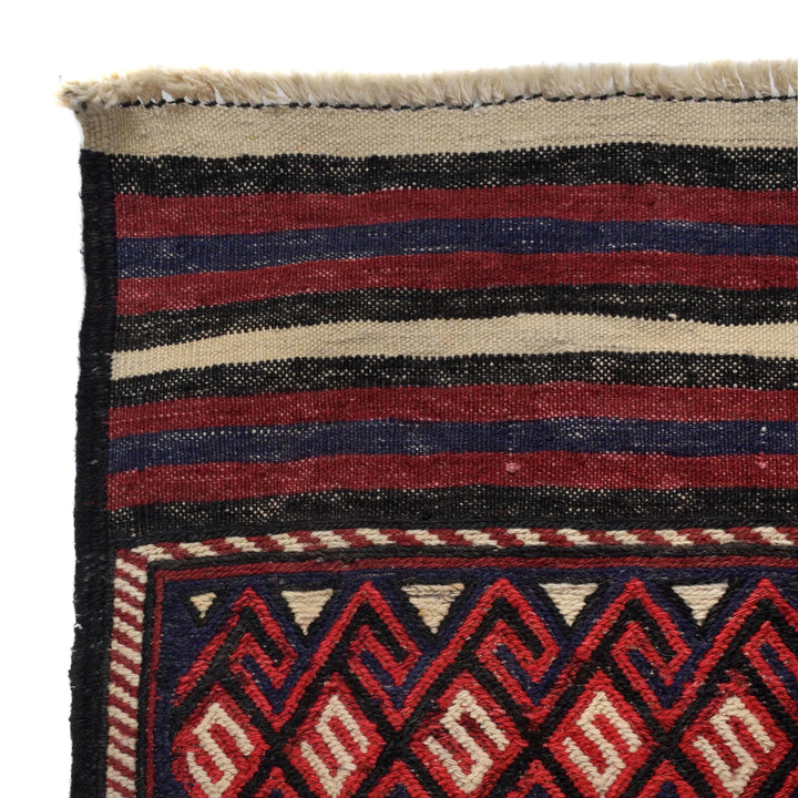 Beige Afghan Saghari Kilim Rug 3' 8" x 6' 1" Flat-Weave | No. AL76878