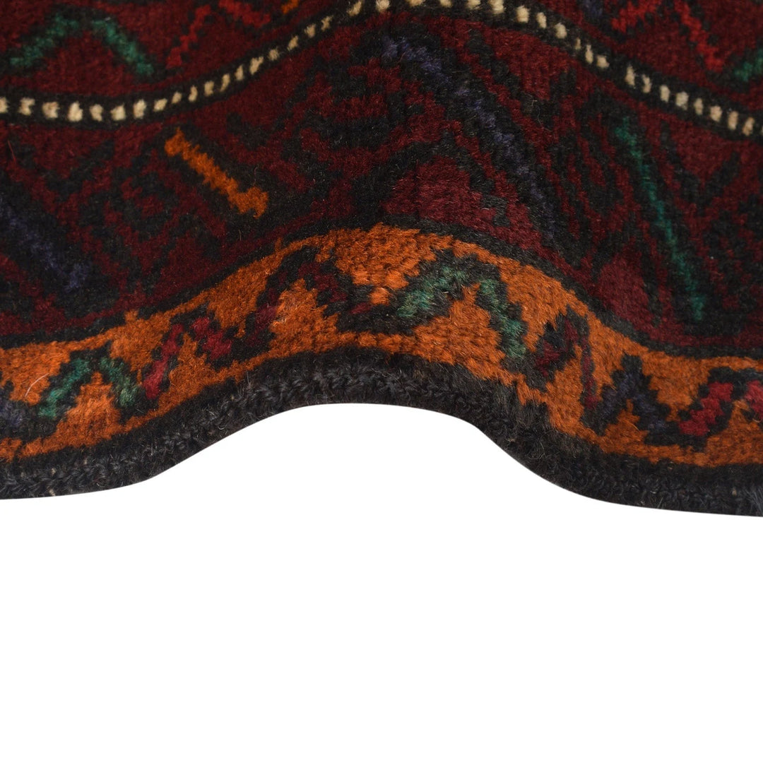 Orange Afghan Baluchi Rug 3' 11" x 6' 7" Hand-Knotted | No. AL76880