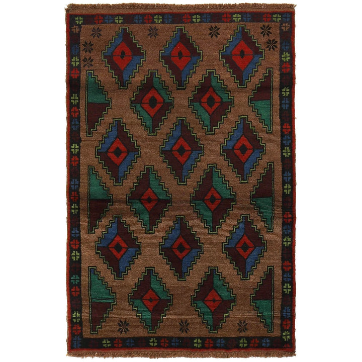 Afghan Baluchi Rug 3' 10" x 6' 3" Hand-Knotted | No. AL76973
