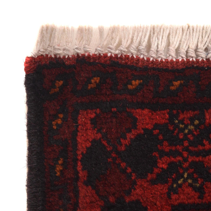 Red Afghan Khal Mohammadi Rug 3' 4" x 4' 9" Hand-Knotted | No. AL76986