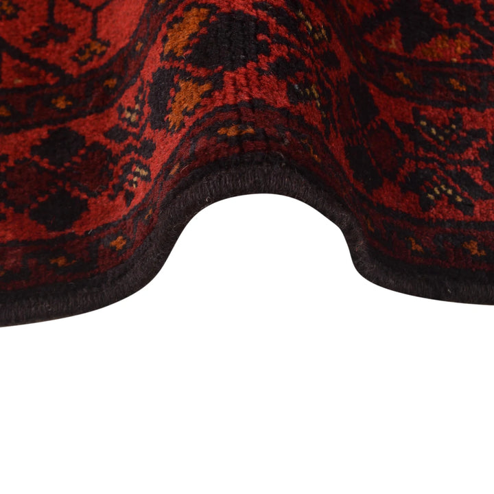 Red Afghan Khal Mohammadi Rug 3' 4" x 4' 9" Hand-Knotted | No. AL76986