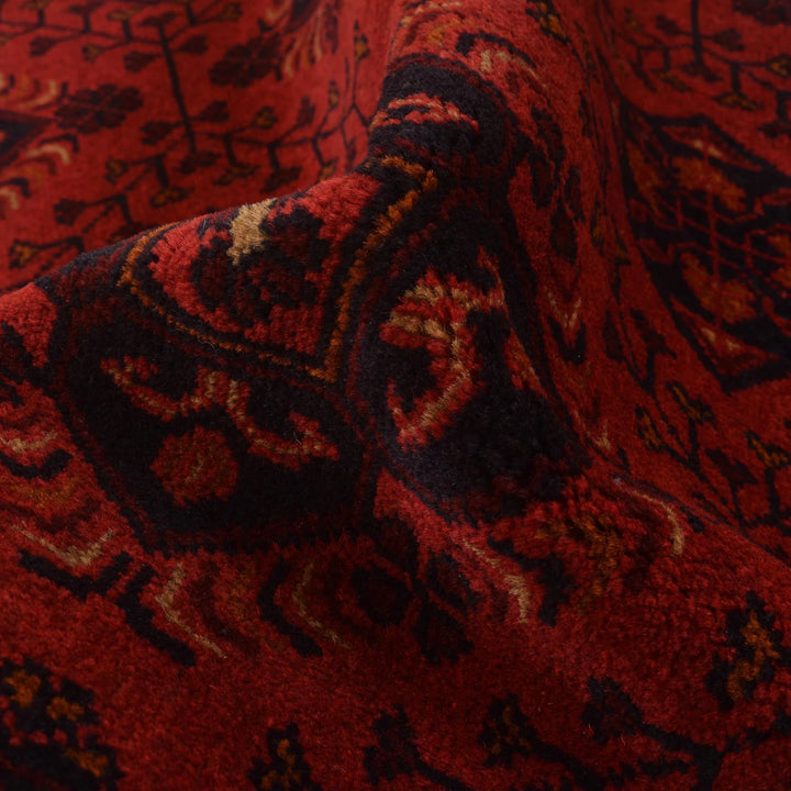 Red Afghan Khal Mohammadi Rug 3' 4" x 4' 9" Hand-Knotted | No. AL76986