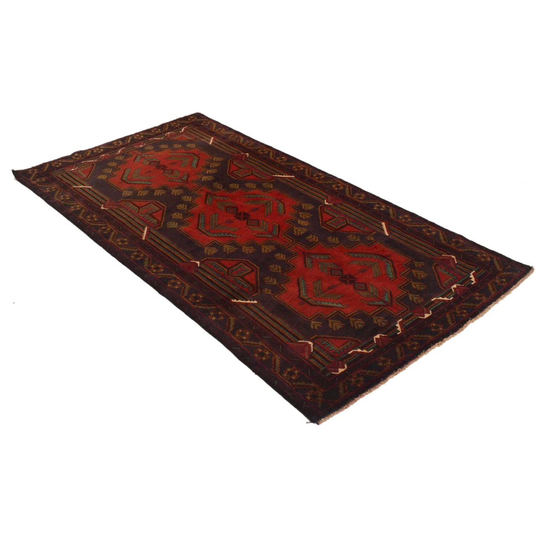 Afghan Baluchi Rug 3' 7" x 6' 9" Hand-Knotted | No. AL77035
