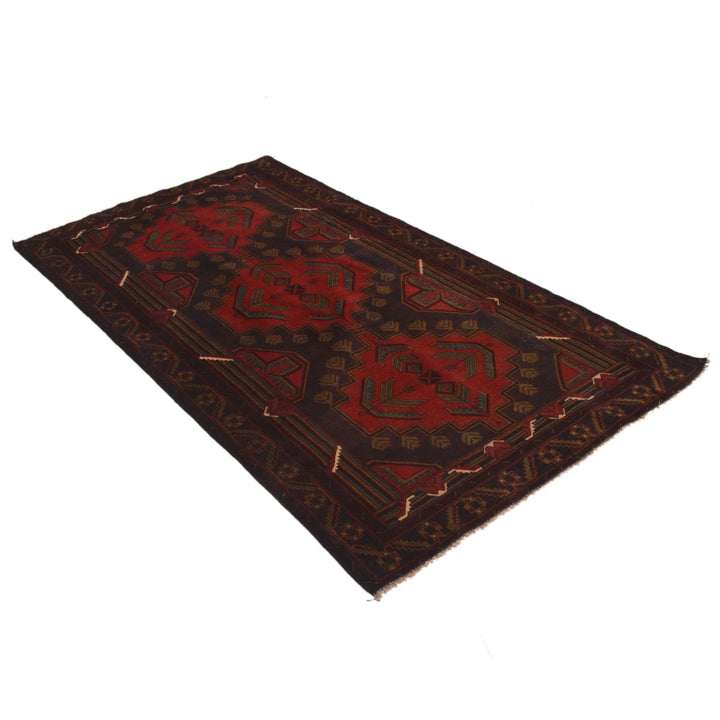 Afghan Baluchi Rug 3' 7" x 6' 9" Hand-Knotted | No. AL77035