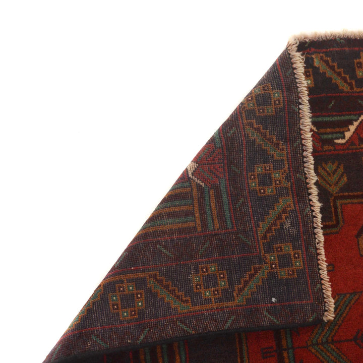 Afghan Baluchi Rug 3' 7" x 6' 9" Hand-Knotted | No. AL77035