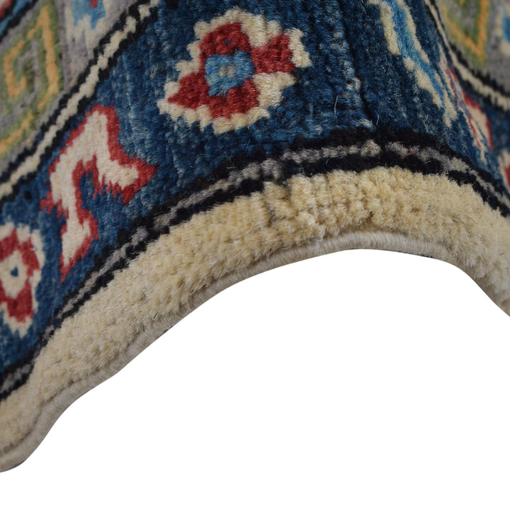 Beige Afghan Kazak Rug 6' 9" x 10' 5" Hand-Knotted | No. AL77048