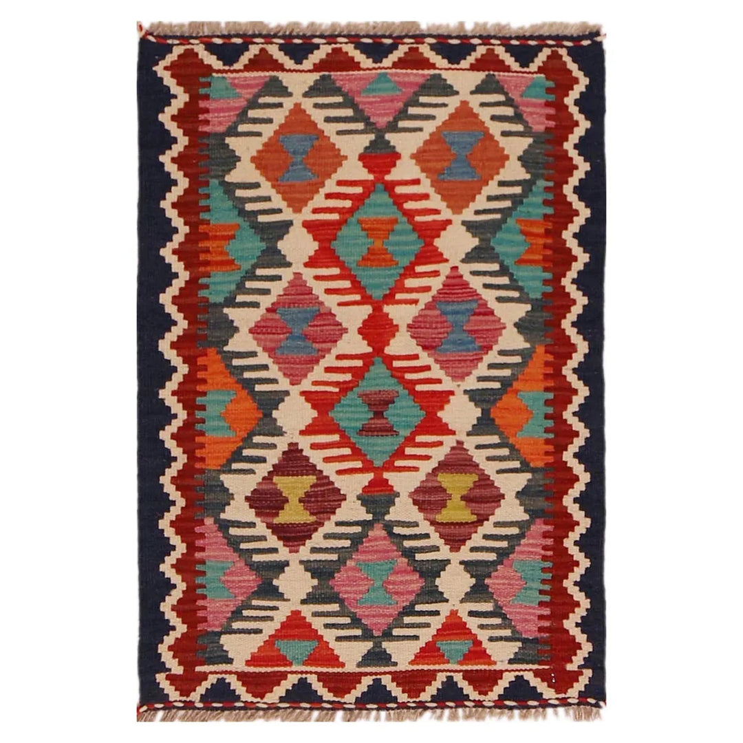 Afghan Kilim Rug 2' 1" x 3' 0" Flat-Weave | No. AL77108