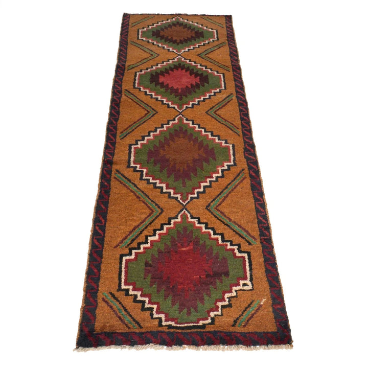 Orange Afghan Baluchi Rug 2' 0" x 8' 2" Hand-Knotted | No. AL77129