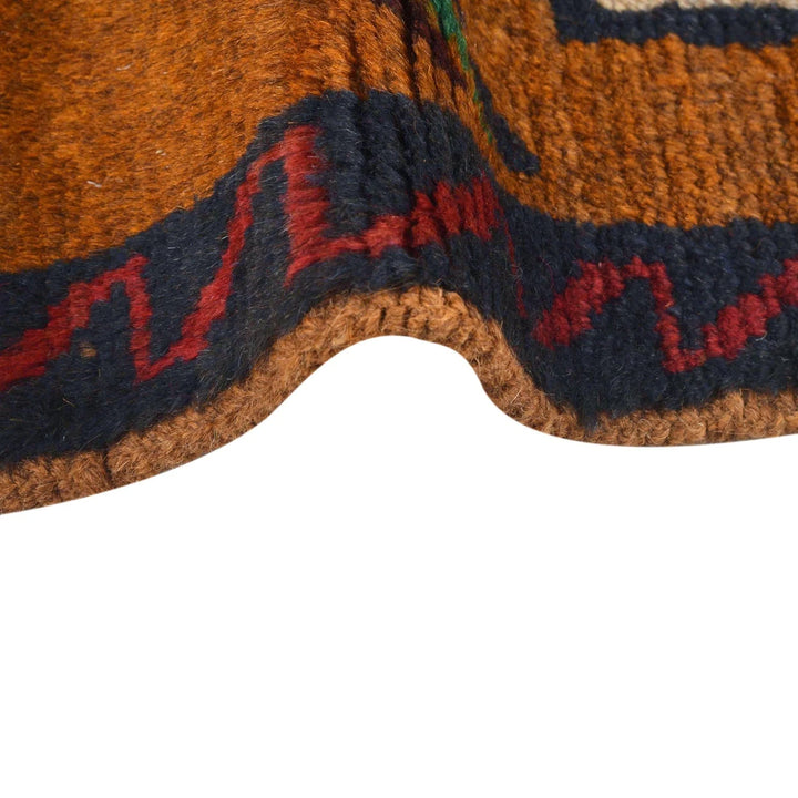 Orange Afghan Baluchi Rug 2' 0" x 8' 2" Hand-Knotted | No. AL77129