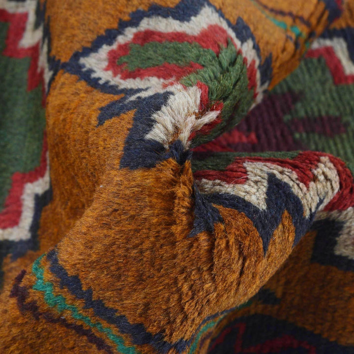 Orange Afghan Baluchi Rug 2' 0" x 8' 2" Hand-Knotted | No. AL77129