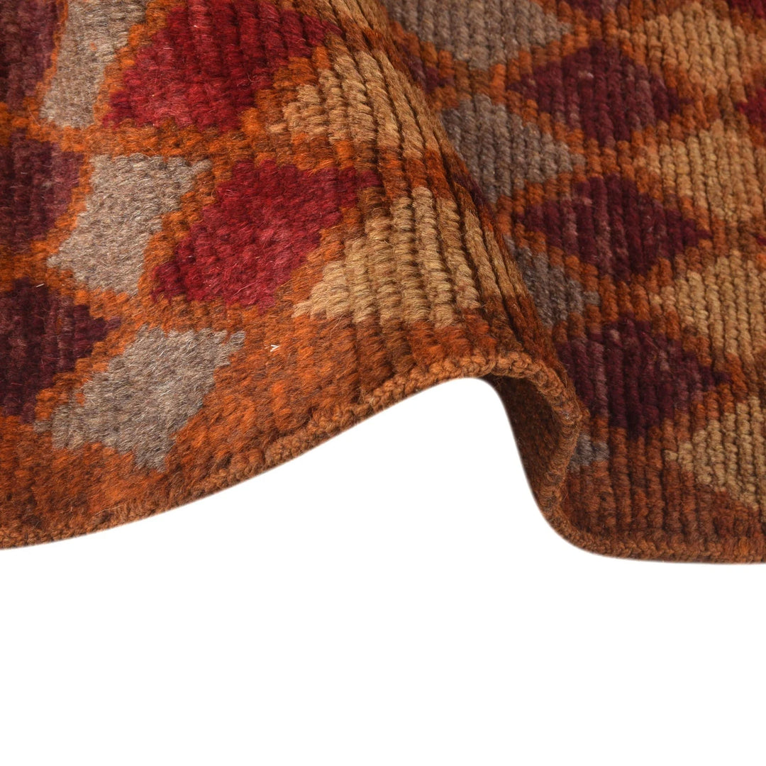 Orange Afghan Baluchi Rug 3' 7" x 6' 2" Hand-Knotted | No. AL77133