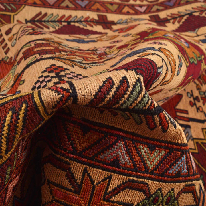Afghan Maliki Kilim Rug 4'2" x 6'3" Flat-Weave | No. AL77269